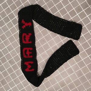 Name Scarf Black and Red Crochet Personalized